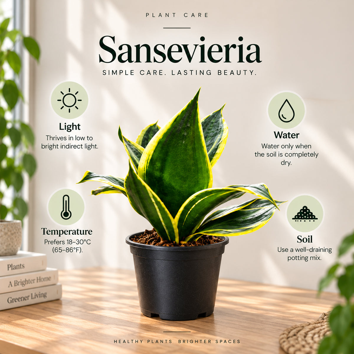 Golden Snake Plant – Sansevieria | Low-Maintenance Indoor Plant